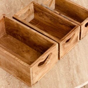 סט 3 קופסאות מעץ ולב