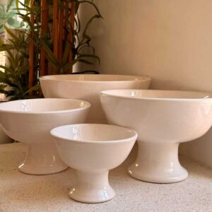 קערה על רגל לבנה מרקש