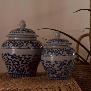 אגרטל וינטג כחול עם מכסה