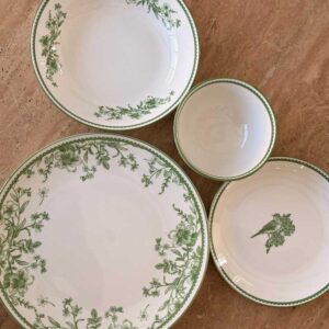 סט צלחות פורצלן ירקרק 24 חלקים