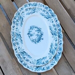 צלחת הגשה אובאלית פורצלן וינטג'