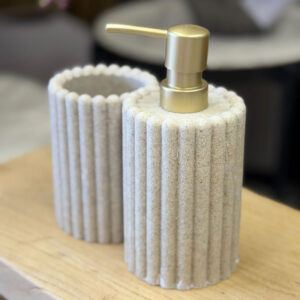 סט דיספנסר וכוס אבן פסים