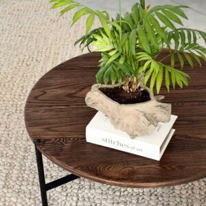 שולחן מעץ אגוז דגם ברן - קוטר 90